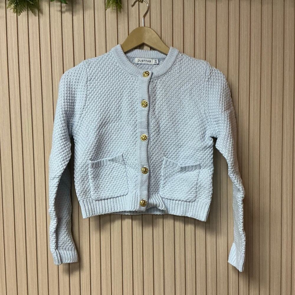 JustFab Crew Neck Cardigan Women's Size XS Blue
